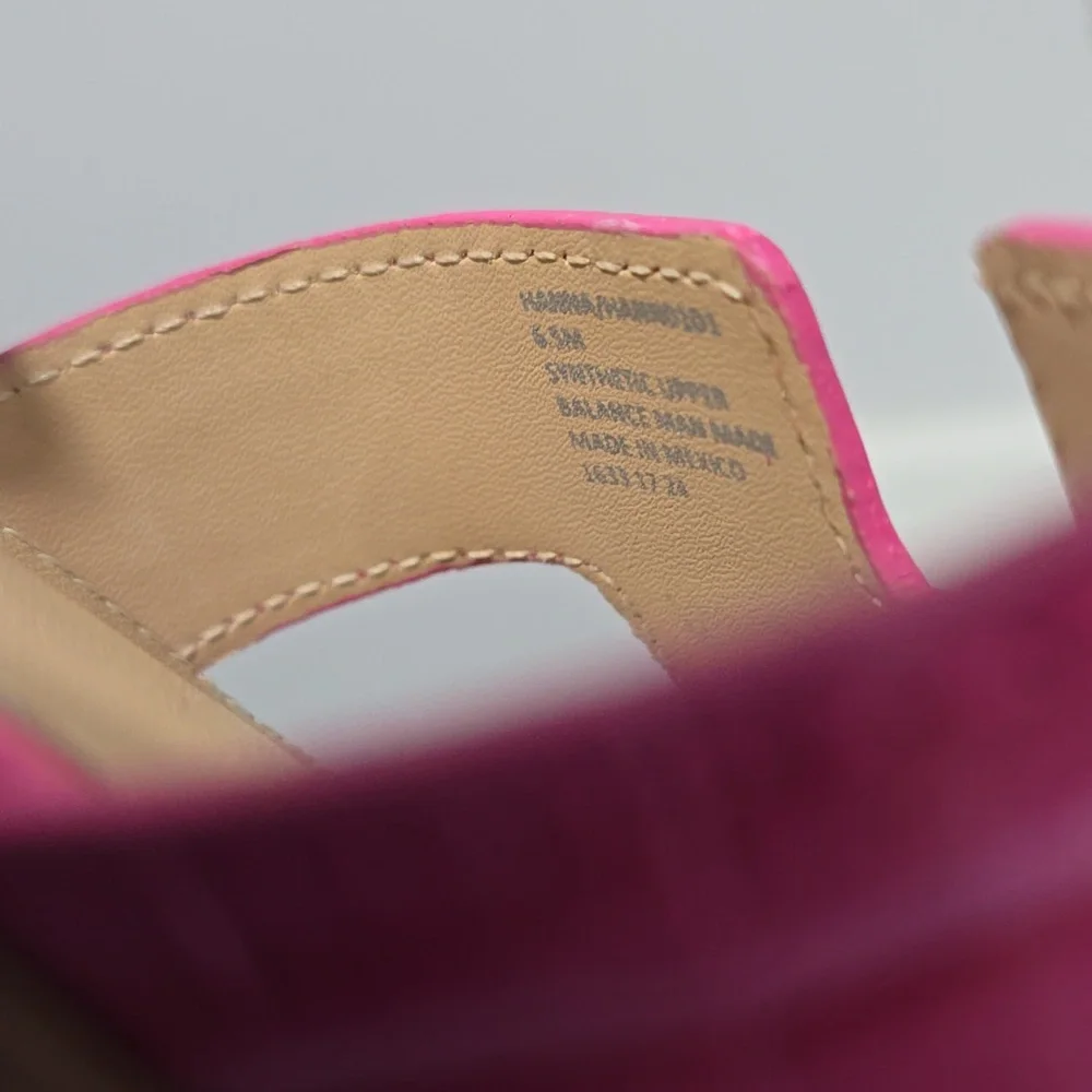 STEVEN NEW YORK Pink Croc-Embossed Slide Sandals - Picture 6 of 7